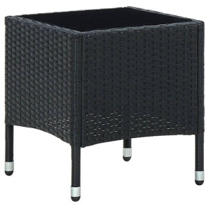 Stolik ogrodowy czarny 40x40x45cm rattan PE