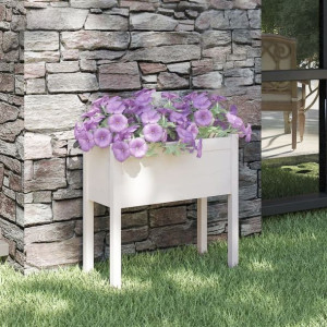 Donica ogrodowa biała 70x31x70cm drewno sosnowe