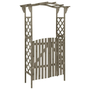Pergola z furtką 116x40x204cm szara drewno