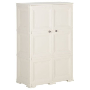 Szafka plastikowa 79x43x125cm wygląd drewna kremowa
