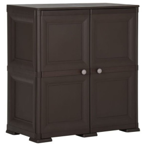 Szafka plastikowa 79x43x85.5cm wygląd drewna brązowa