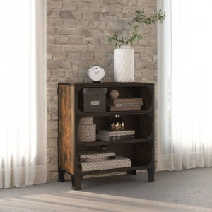 Szafka rustykalny brąz 72x36x82cm metal i MDF