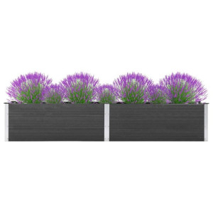 Podwyższona donica ogrodowa 200x50x54cm WPC szara