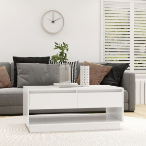 Stolik kawowy biały 102.5x55x44cm płyta wiórowa