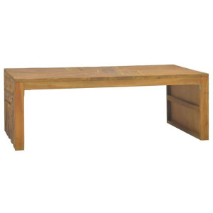Stolik kawowy zerodowane lite drewno tekowe 110x60x38cm
