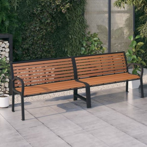 Ławka ogrodowa podwójna 251cm stal i WPC