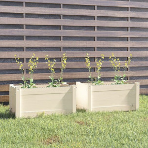 Donice ogrodowe 2 szt. białe 60x31x31cm drewno sosnowe