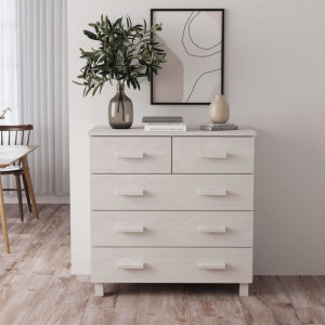 Komoda biała 79x40x80cm drewno sosnowe