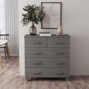 Komoda jasnoszara 79x40x80cm drewno sosnowe