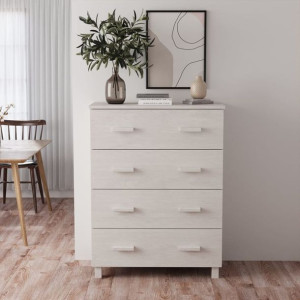 Komoda biała 79x40x103.5cm drewno sosnowe