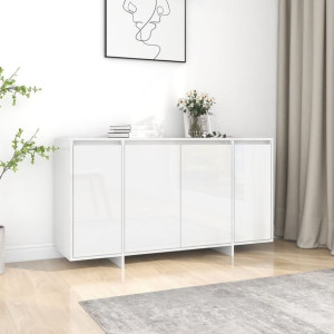 Komoda biała połysk 135x41x75cm płyta wiórowa