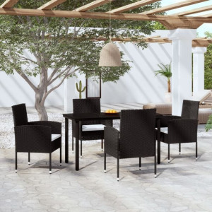 Zestaw ogrodowy 5-cz. czarny rattan PE