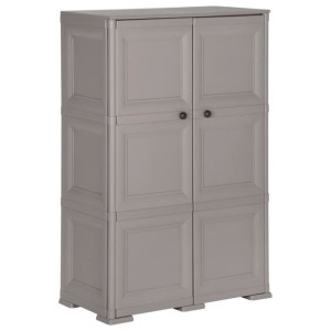 Szafka plastikowa 79x43x125cm wygląd drewna szara