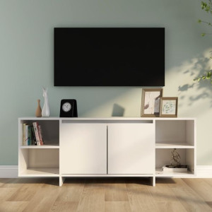 Szafka RTV połysk biała 130x35x50cm płyta wiórowa