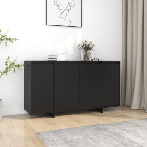 Komoda czarna 135x41x75cm płyta wiórowa