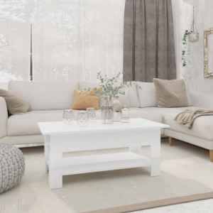 Stolik kawowy biały połysk 102x55x42cm płyta wiórowa