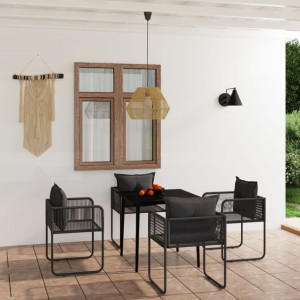 Zestaw ogrodowy 5-cz. czarny rattan PE
