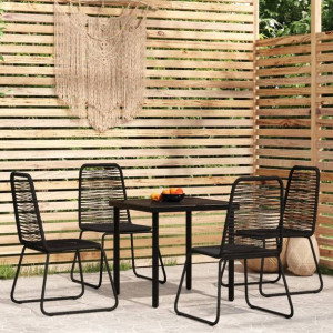 Zestaw ogrodowy 5-cz. czarny rattan PE
