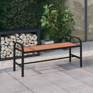 Ławka ogrodowa 124.5cm stal i WPC brązowo-czarna