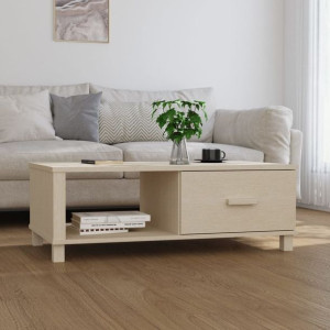 Stolik kawowy miodowy brąz 100x55x35cm drewno sosnowe
