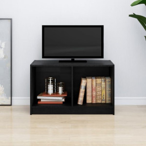 Szafka RTV czarna 70x33x42cm drewno sosnowe