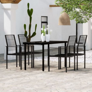 Zestaw ogrodowy 5-cz. czarny rattan PE