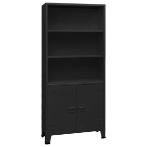 Regał industrialny czarny 80x32x180cm stal