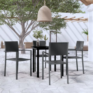 Zestaw ogrodowy 5-cz. czarny rattan PE