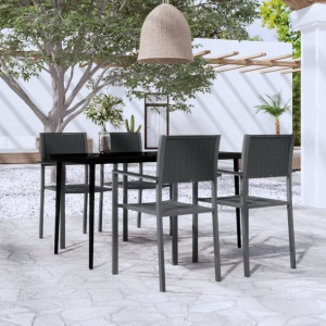 Zestaw ogrodowy 5-cz. czarny rattan PE