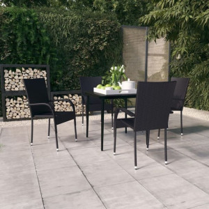 Zestaw ogrodowy 5-cz. czarny rattan PE