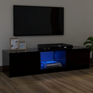 Szafka RTV z LED czarna 120x30x35.5cm