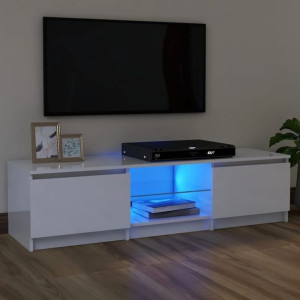 Szafka RTV z LED biała połysk 120x30x35.5cm