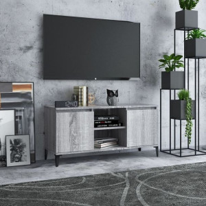 Szafka RTV metalowe nóżki szary dąb 103.5x35x50cm