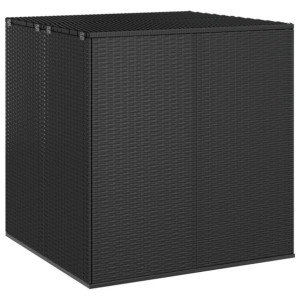 Skrzynia ogrodowa rattan PE 100x97.5x104cm czarna