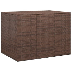 Skrzynia ogrodowa rattan PE 145x100x103cm brąz