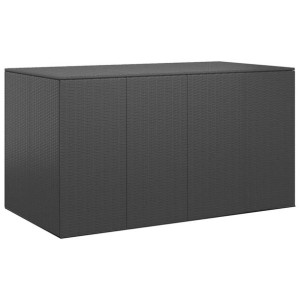 Skrzynia ogrodowa rattan PE 194x100x103cm czarna