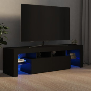 Szafka RTV z LED czarna 140x35x40cm