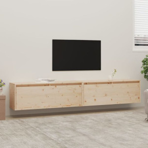 Szafki RTV wiszące 2-cz. 100x30x35cm drewno sosnowe