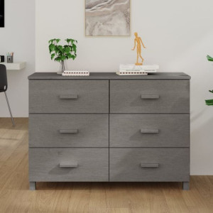 Komoda jasnoszara 113x40x80cm drewno sosnowe
