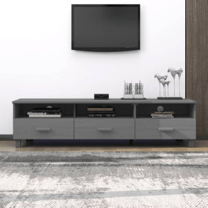 Szafka RTV ciemnoszara 158x40x40cm lite drewno sosnowe