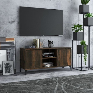 Szafka RTV metalowe nóżki przydymiony dąb 103.5x35x50cm