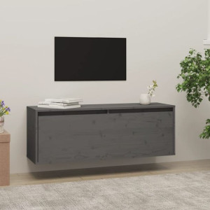 Szafka ścienna szara 100x30x35cm lite drewno sosnowe