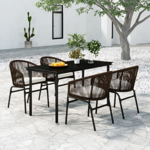 Zestaw ogrodowy 5-cz. brązowy rattan PVC