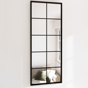Lustro ścienne czarne 100x40cm metal