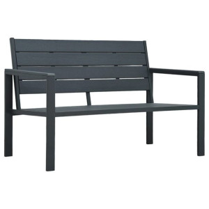 Ławka ogrodowa 120cm szara HDPE o wyglądzie drewna