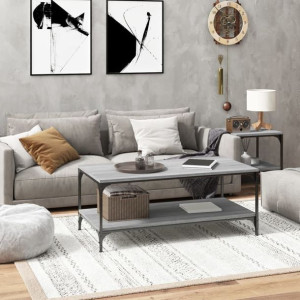 Stolik kawowy szary dąb 80x50x40cm płyta wiórowa