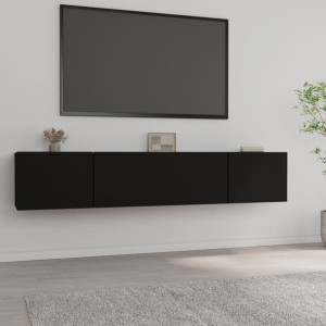 Szafki RTV 2 szt. czarne 80x30x30cm płyta wiórowa