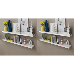 Półki ścienne 4 szt. białe 120cm