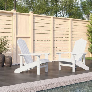 Krzesła ogrodowe Adirondack 2 szt. HDPE białe