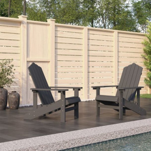 Krzesła ogrodowe Adirondack 2 szt. HDPE antracytowe